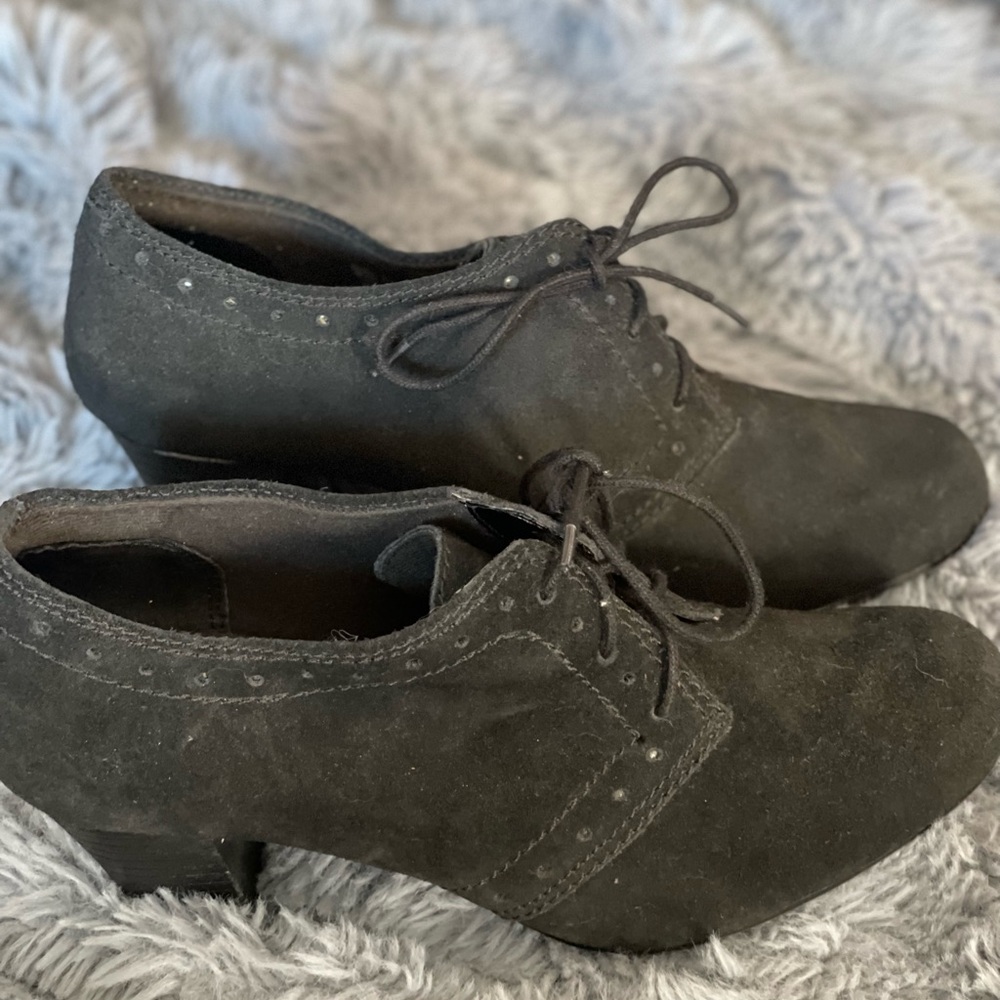CLARKS Shoes Bendables Ankle Boots Black Suede Size 8.5M